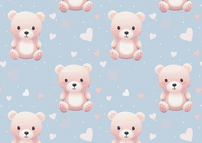 Little Bear, Pastels - Roman Blind - Image 7